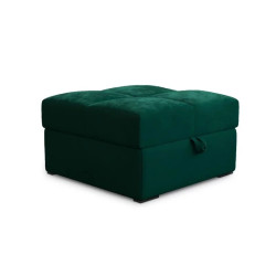 Tmavě zelený taburet ZENOVA s úložným prostorem 65x65 cm