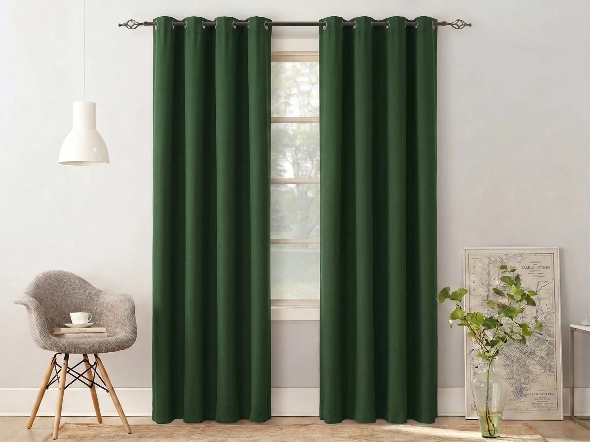 Tmavě zelený závěs OXFORD 140x270 cm Zavěšení: Řasící páska