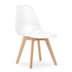 Transparentní židle KITO s bukovými nohami