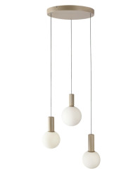 Trojitá závěsná lampa Testa, bílé koule