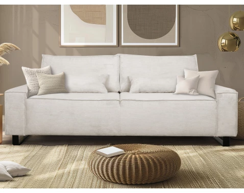 Trojmístná pohovka Cassino, krémová strukturovaná látka