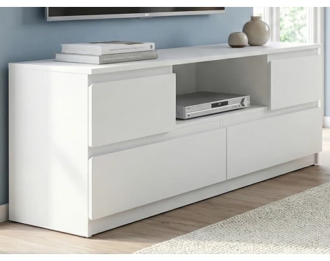 TV skříňka Carlos, bílá, šířka 140 cm