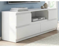 TV skříňka Carlos, bílá, šířka 140 cm