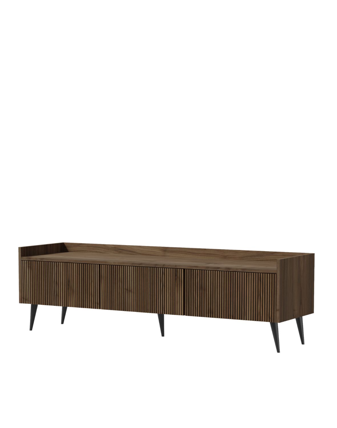 TV stolek 150 cm na nožičkách s frézovanými čely (Ademo REG6 150 ořech)