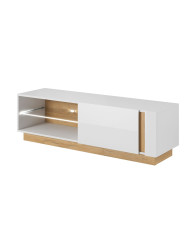 TV stolek Arco G – bílý lesk, 138 cm