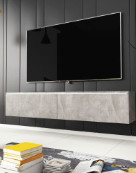 TV stolek LED 140 cm závěsný nebo stojící beton Lowboard D