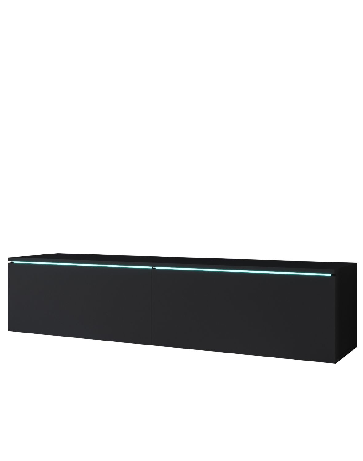 TV stolek LED 140 cm závěsný nebo stojící černý grafit Lowboard D