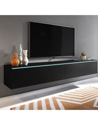TV stolek LED černý grafit Lowboard D180