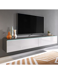 TV stolek LED matera/bílý lesk Lowboard D180