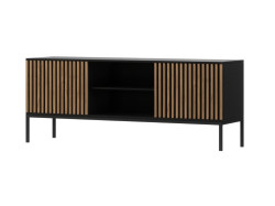 TV stolek MEORATI 150x40 cm, černá/dub artisan