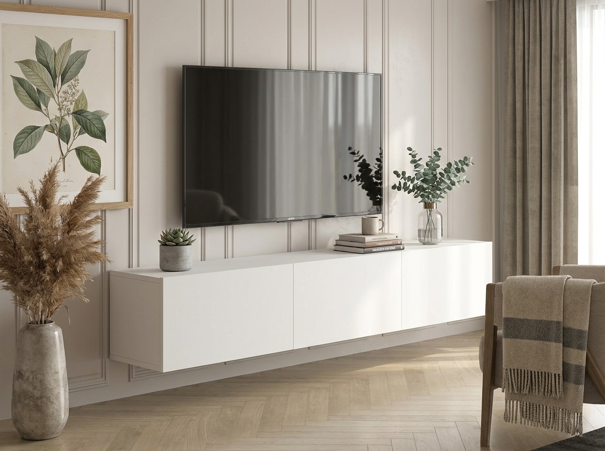 TV stolek NEXIRA 150 cm, bílý