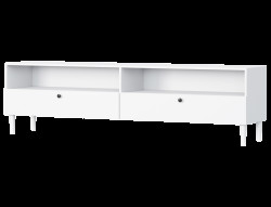TV stolek s policí a skříňkami DULLUM 200x58cm, bílý