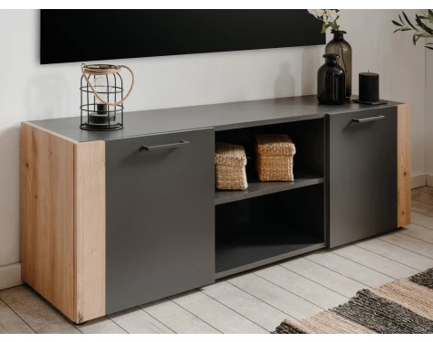 TV stolek Santio 138 cm, dub artisan/antracit