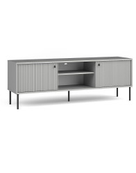 TV stolek se skříňkami a otevřenými policemi, drážkovaná čela Iris 08 156x41 cm