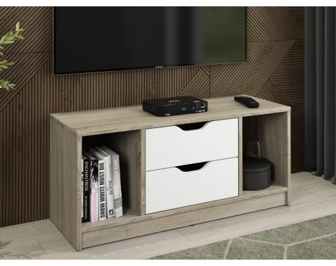 TV stolek Sten 100 cm, dub sonoma/bílý
