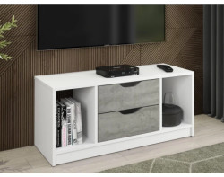 TV stolek Sten 100 cm, bílý/šedý beton
