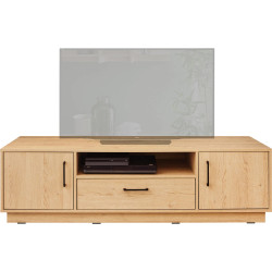 TV stolek TISANE se skříňkami a zásuvkou 160x50cm, dub biscuit