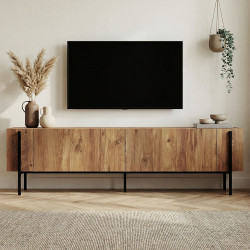 TV stolek ZENORI 180 cm, borovice Atlantic/černá