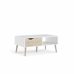 Tvilum Bílý konferenční stolek OSLO 75384 s deskou v dekoru dub