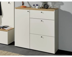 Úložná komoda/botník Lime 102 cm, béžový kašmír/dub evoke