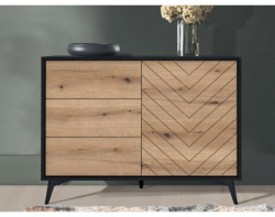 Úložná komoda se zásuvkami Diamond, černá/dub