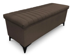 Úložná lavice/peřiňák Joy, šířka 139 cm, hnědá látka