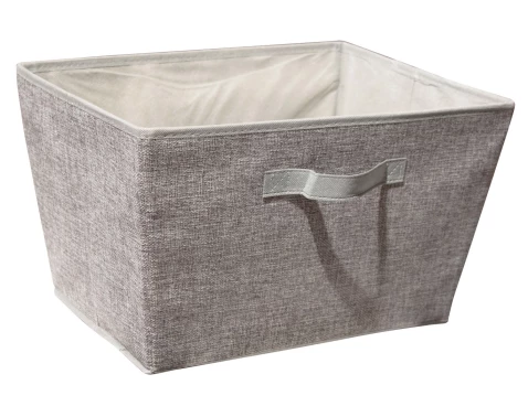 Úložný box 30x30x30 cm, světle šedý textil