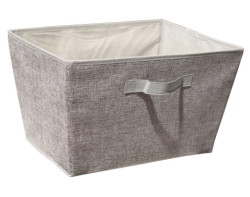 Úložný box 30x30x30 cm, světle šedý textil
