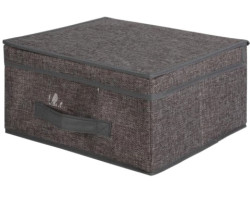 Úložný box s víkem 30x28 cm, šedý