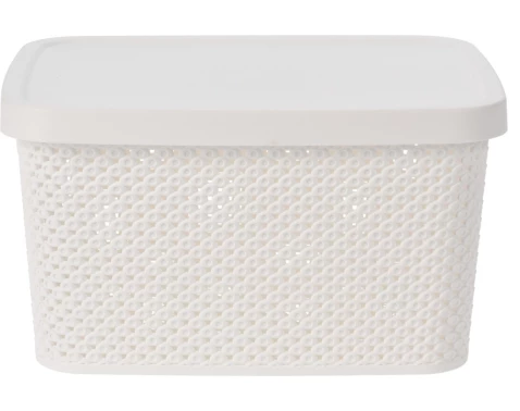 Úložný box s víkem Diamond 7 l, černý/bílý