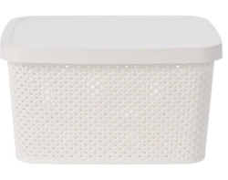 Úložný box s víkem Diamond 7 l, černý/bílý