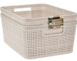 Úložný košík (2 ks) 24,5x19 cm, béžový