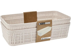 Úložný košík (2 ks) 25,3x13,3 cm, béžový