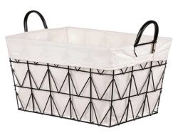 Úložný košík 45x26 cm, kov/látka