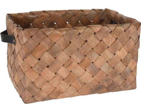 Úložný košík borovicové dřevo, 39x19  cm