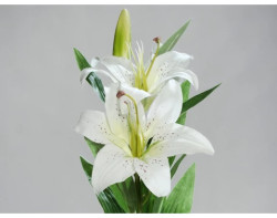 Umělá květina Lilie 78 cm, krémová