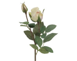 Umělá květina Růže 46 cm, smetanová