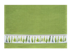 Vaflová kuchyňská utěrka 50x70 cm, byliny, mechově zelená