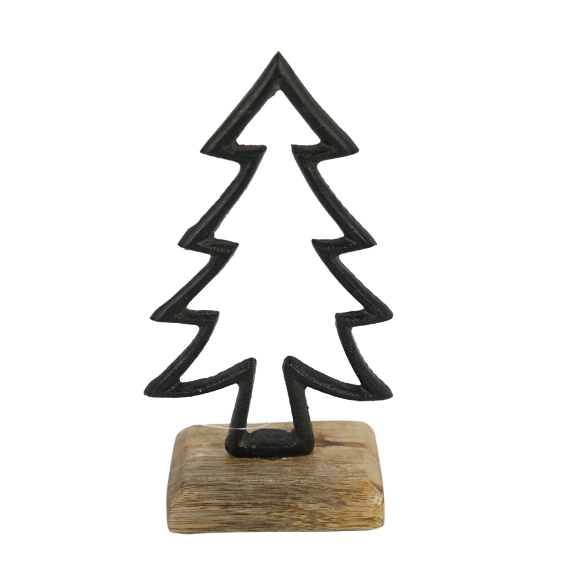 Vánoční dekorace CHRISTMAS TREE z mangového dřeva 17cm, černá