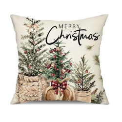 Vánoční povlak na polštář BOHO CHRISTMAS 45x45 cm, krémový