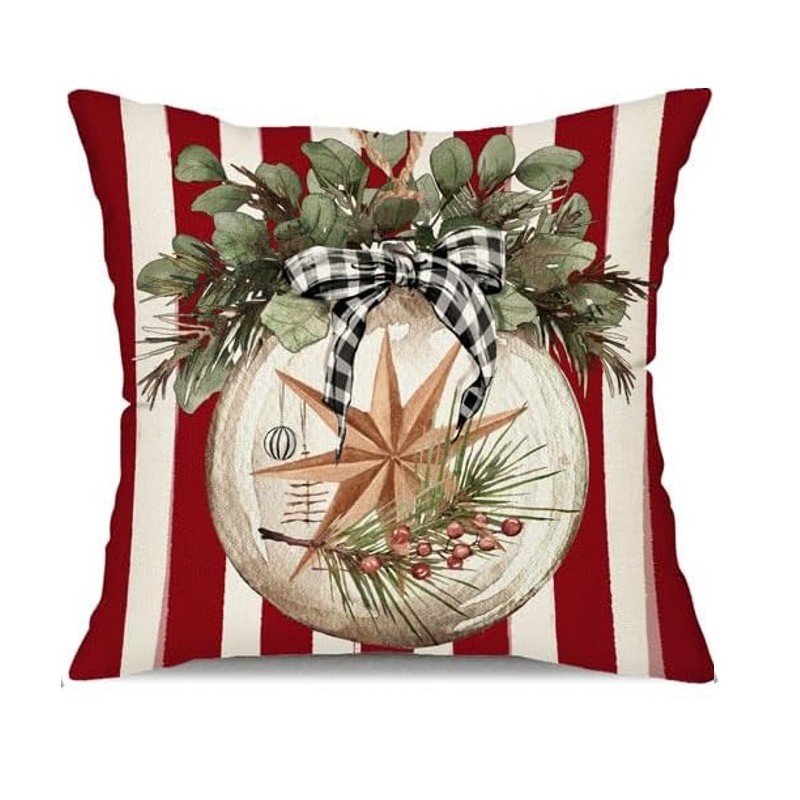 Vánoční povlak na polštář CHRISTMAS BALL 45x45 cm, červený