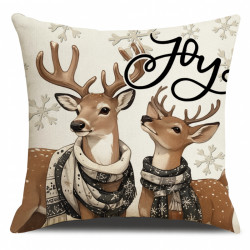 Vánoční povlak na polštář DEER JOY 45x45 cm, béžový