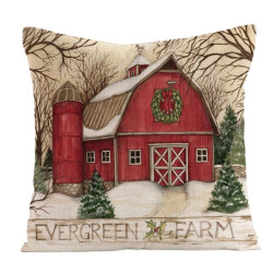 Vánoční povlak na polštář EVERGREEN FARM 45x45 cm, barevný