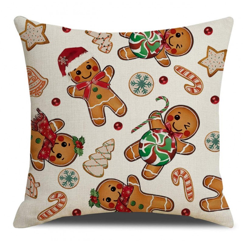 Vánoční povlak na polštář GINGER PARADE 45x45 cm, béžový