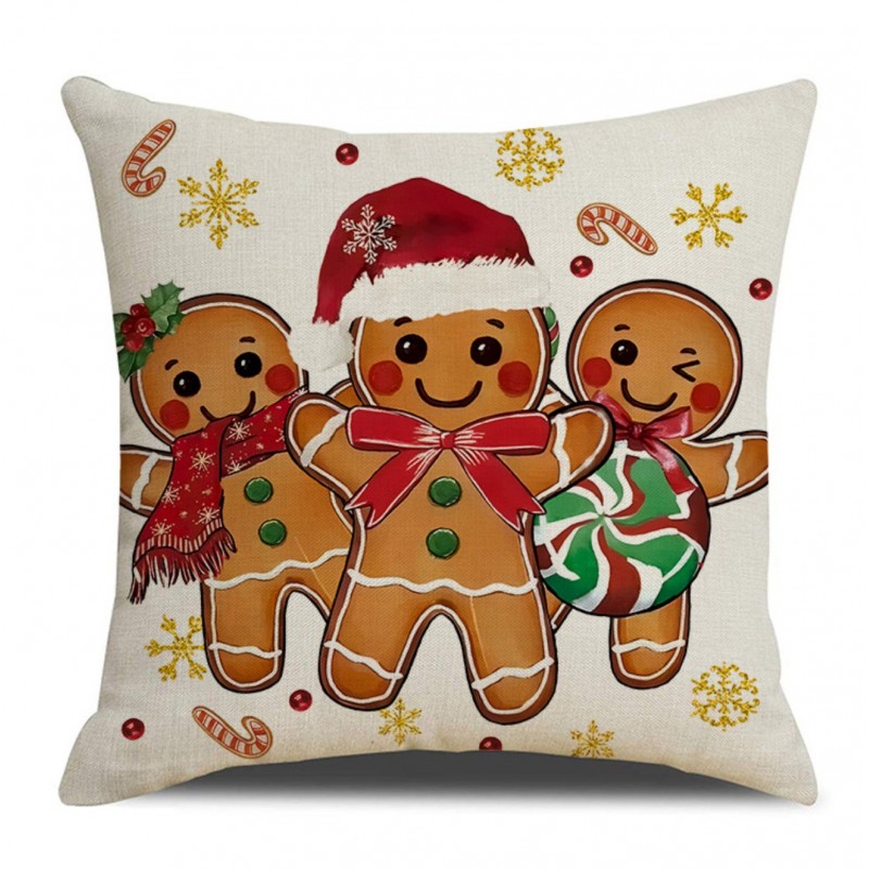 Vánoční povlak na polštář GINGERJOY 45x45 cm, béžový