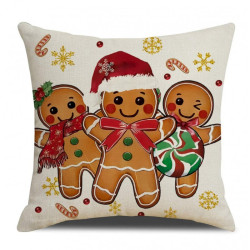 Vánoční povlak na polštář GINGERJOY 45x45 cm, béžový
