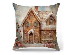 Vánoční povlak na polštář HOLIDAY HOUSE 45x45 cm, barevný