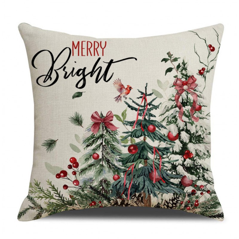 Vánoční povlak na polštář HOLLY CHARM 45x45 cm, béžový