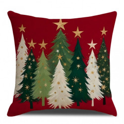 Vánoční povlak na polštář MAGIC TREES 45x45 cm, červený