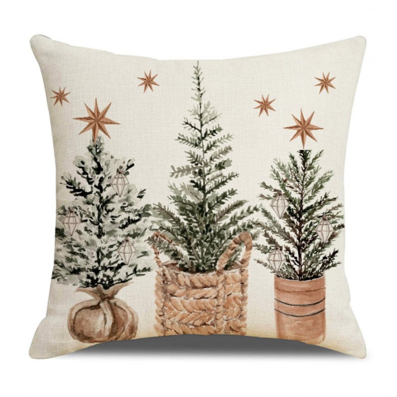Vánoční povlak na polštář NORDIC GREEN 45x45 cm, béžový
